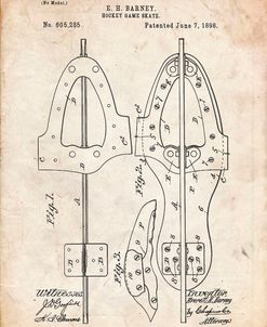PP158- Vintage Parchment 1898 Hockey Skate Patent Poster