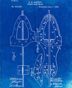 PP158- Faded Blueprint 1898 Hockey Skate Patent Poster