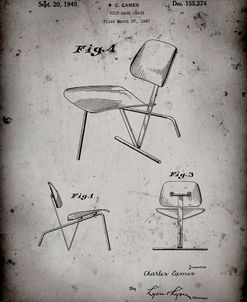 PP159- Faded Grey Eames Tilt Back Chair Patent Poster