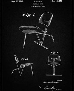 PP159- Vintage Black Eames Tilt Back Chair Patent Poster