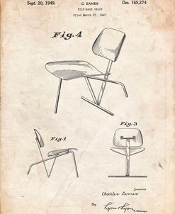 PP159- Vintage Parchment Eames Tilt Back Chair Patent Poster