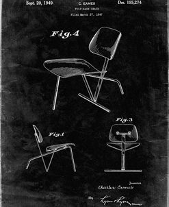 PP159- Black Grunge Eames Tilt Back Chair Patent Poster