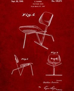 PP159- Burgundy Eames Tilt Back Chair Patent Poster