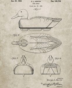PP161- Sandstone Duck Decoy Patent Poster
