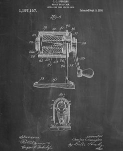 PP162- Chalkboard Pencil Sharpener Patent Poster