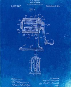 PP162- Faded Blueprint Pencil Sharpener Patent Poster