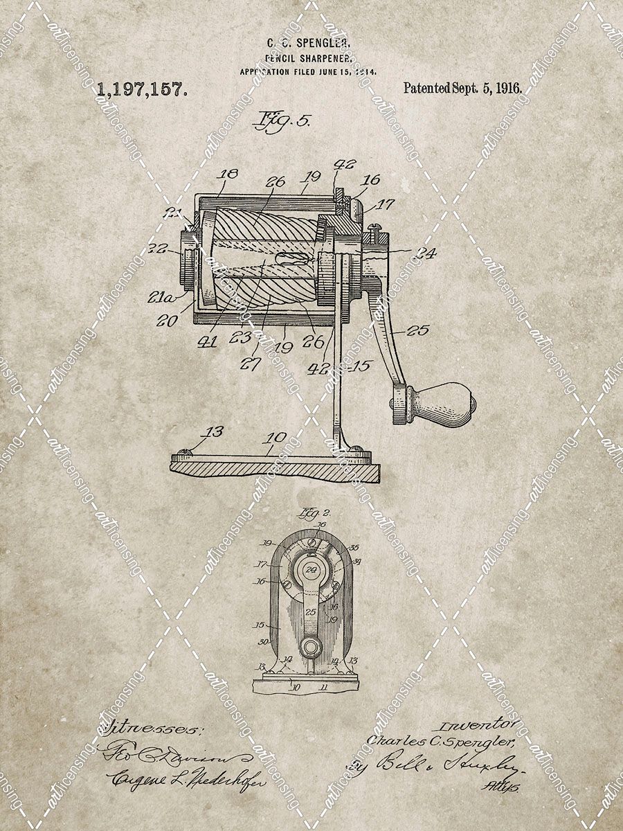 PP162- Sandstone Pencil Sharpener Patent Poster