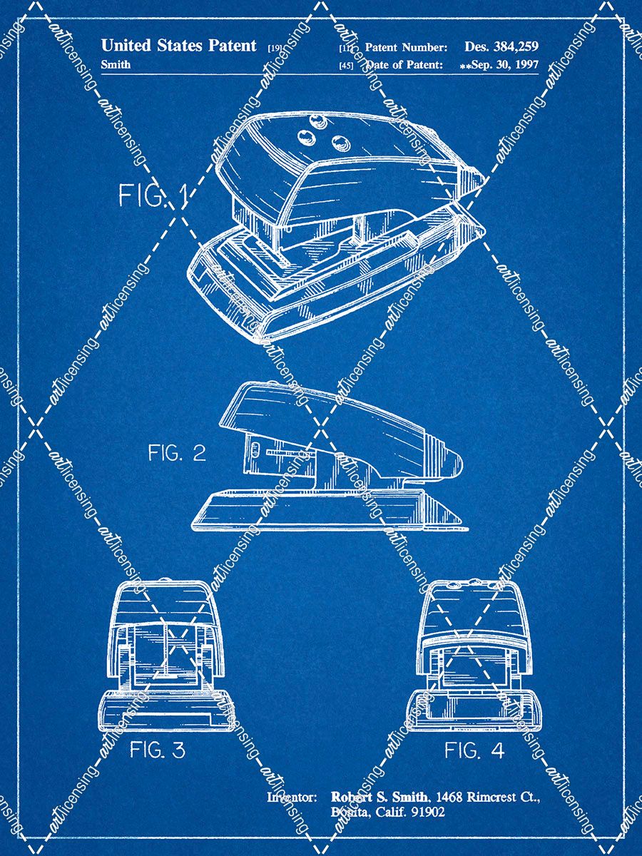 PP164- Blueprint Mini Stapler Patent Poster