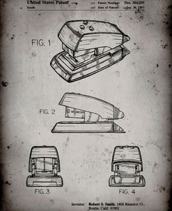 PP164- Faded Grey Mini Stapler Patent Poster