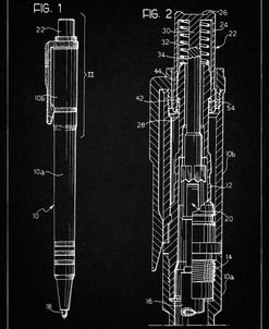 PP163- Vintage Black Ball Point Pen Patent Poster