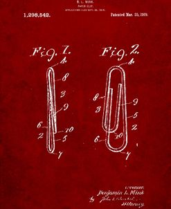 PP165- Burgundy Paper Clip Patent Poster