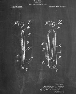 PP165- Chalkboard Paper Clip Patent Poster