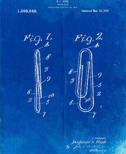 PP165- Faded Blueprint Paper Clip Patent Poster