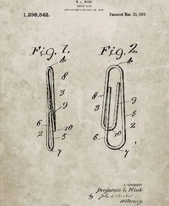 PP165- Sandstone Paper Clip Patent Poster