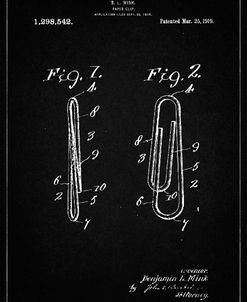 PP165- Vintage Black Paper Clip Patent Poster