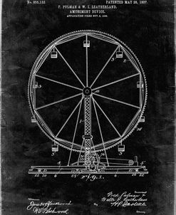 PP167- Black Grunge Ferris Wheel Poster