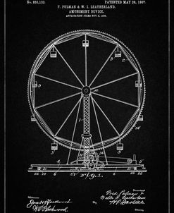 PP167- Vintage Black Ferris Wheel Poster