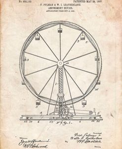 PP167- Vintage Parchment Ferris Wheel Poster