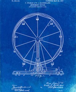 PP167- Faded Blueprint Ferris Wheel Poster