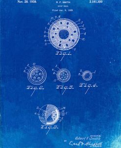 PP168- Faded Blueprint Golf Ball Uniformity Patent Poster