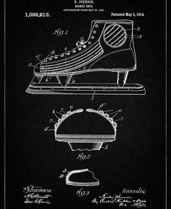 PP169- Vintage Black Hockey Skate Patent Poster
