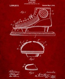 PP169- Burgundy Hockey Skate Patent Poster