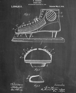 PP169- Chalkboard Hockey Skate Patent Poster