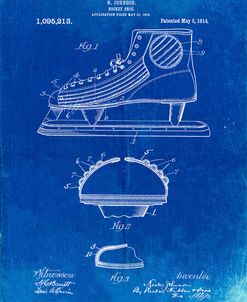 PP169- Faded Blueprint Hockey Skate Patent Poster