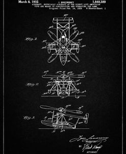 PP170- Vintage Black Sikorsky S-41 Amphibian Aircraft Patent Poster