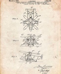 PP170- Vintage Parchment Sikorsky S-41 Amphibian Aircraft Patent Poster