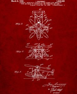 PP170- Burgundy Sikorsky S-41 Amphibian Aircraft Patent Poster