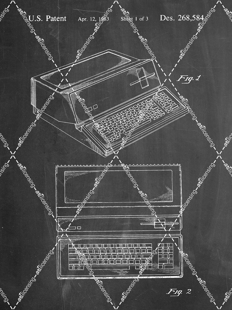 PP171- Chalkboard Apple III Computer Patent Poster