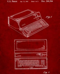 PP171- Burgundy Apple III Computer Patent Poster