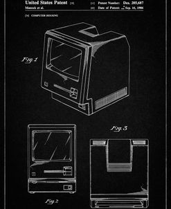 PP176- Vintage Black First Macintosh Computer Poster