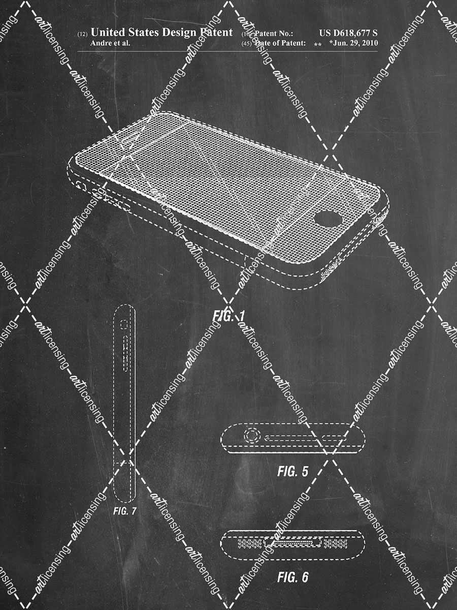 PP177- Chalkboard iPhone 3 Patent Poster