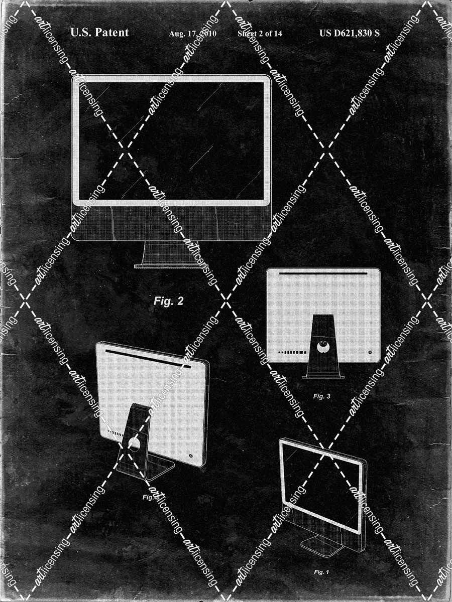 PP178- Black Grunge iMac Computer Mid 2010 Patent Poster