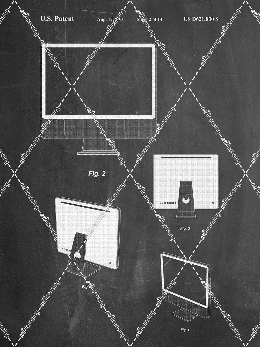 PP178- Chalkboard iMac Computer Mid 2010 Patent Poster