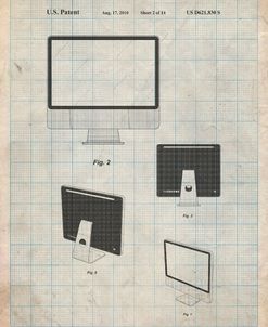 PP178- Antique Grid Parchment iMac Computer Mid 2010 Patent Poster