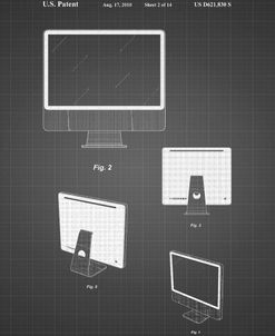 PP178- Black Grid iMac Computer Mid 2010 Patent Poster