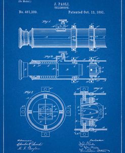 PP180- Blueprint Antique Telescope 1891 Patent Poster