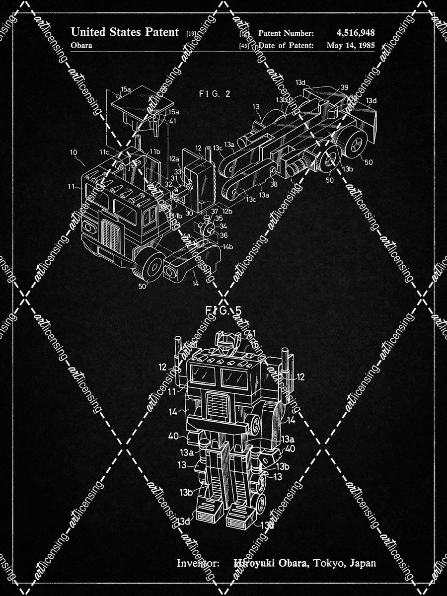PP179- Vintage Black Optimus Prime Transformer Poster