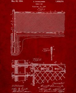 PP181- Burgundy Tennis Net Patent Poster
