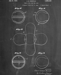 PP182- Chalkboard Tennis Ball 1932 Patent Poster