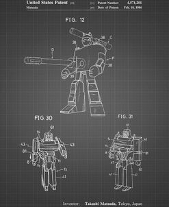PP184- Black Grid Megatron Transformer Patent Poster