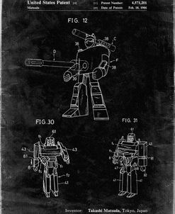 PP184- Black Grunge Megatron Transformer Patent Poster
