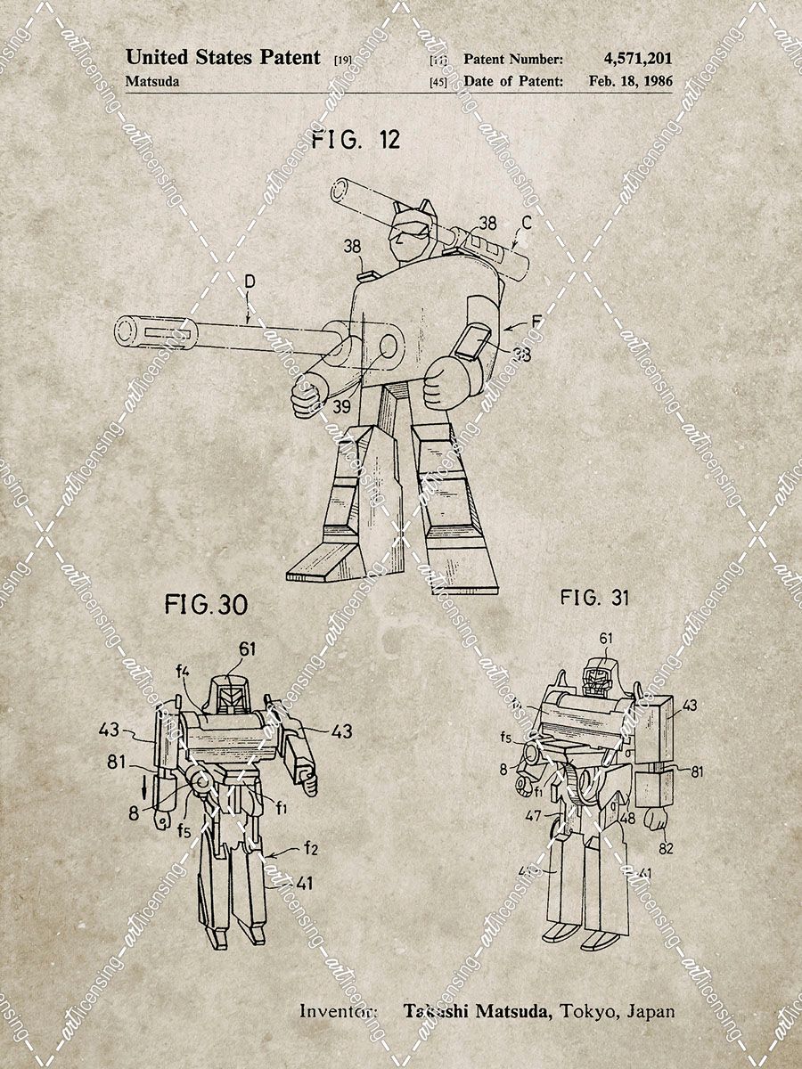 PP184- Sandstone Megatron Transformer Patent Poster