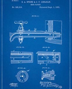 PP185- Blueprint Beer Tap Patent Poster