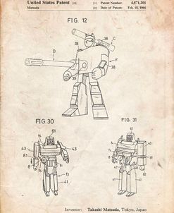 PP184- Vintage Parchment Megatron Transformer Patent Poster