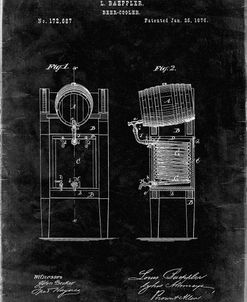 PP186- Black Grunge Beer Keg Cooler 1876 Patent Poster