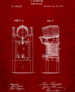 PP186- Burgundy Beer Keg Cooler 1876 Patent Poster
